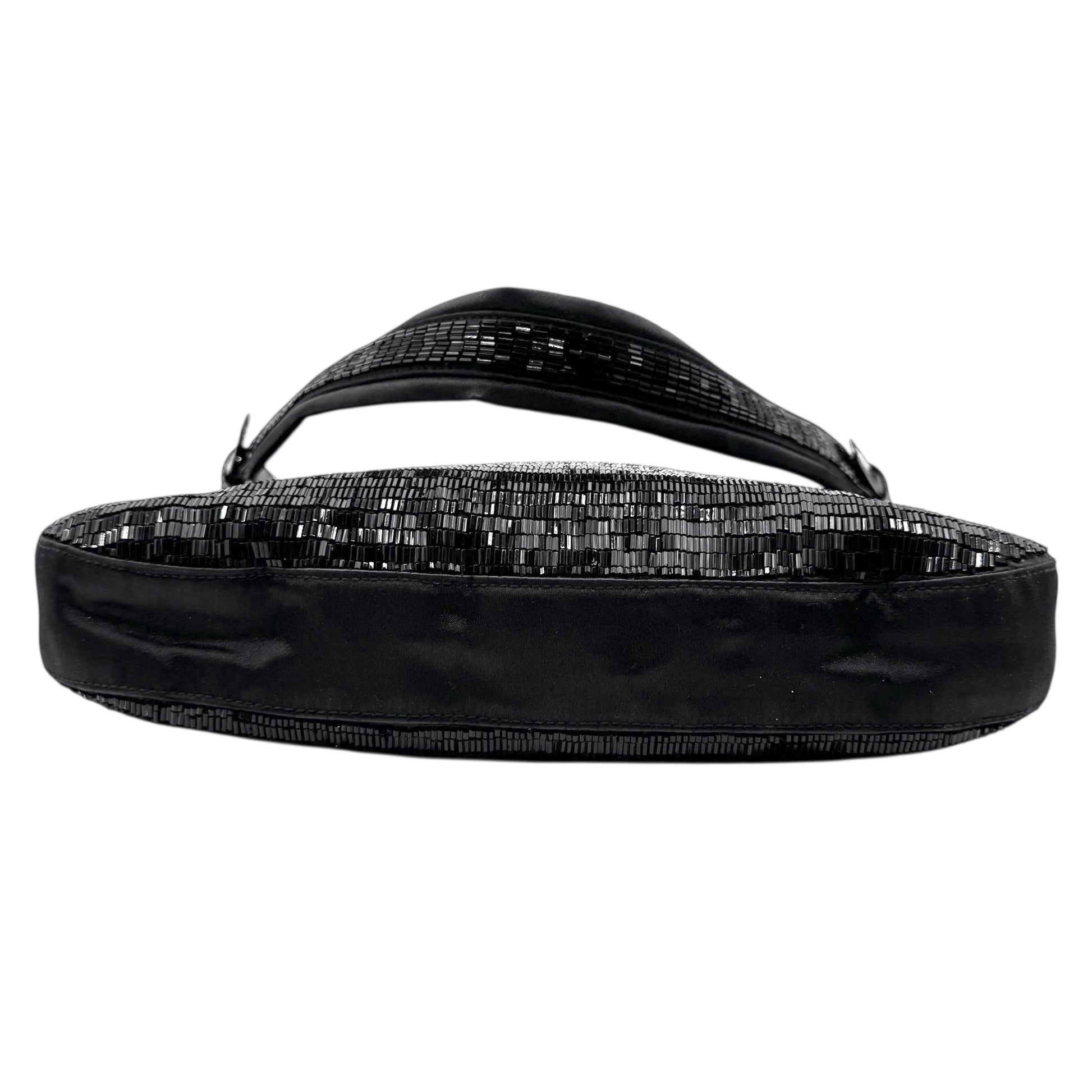 Gucci by Tom Ford 90's Black Glass Beaded Shoulder Bag RARE - Outfit Repeater