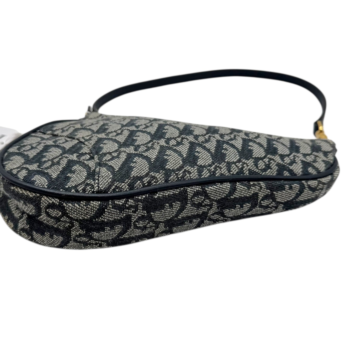 Christian Dior Navy Blue Trotter Monogram Mini Saddle Bag - Outfit Repeater