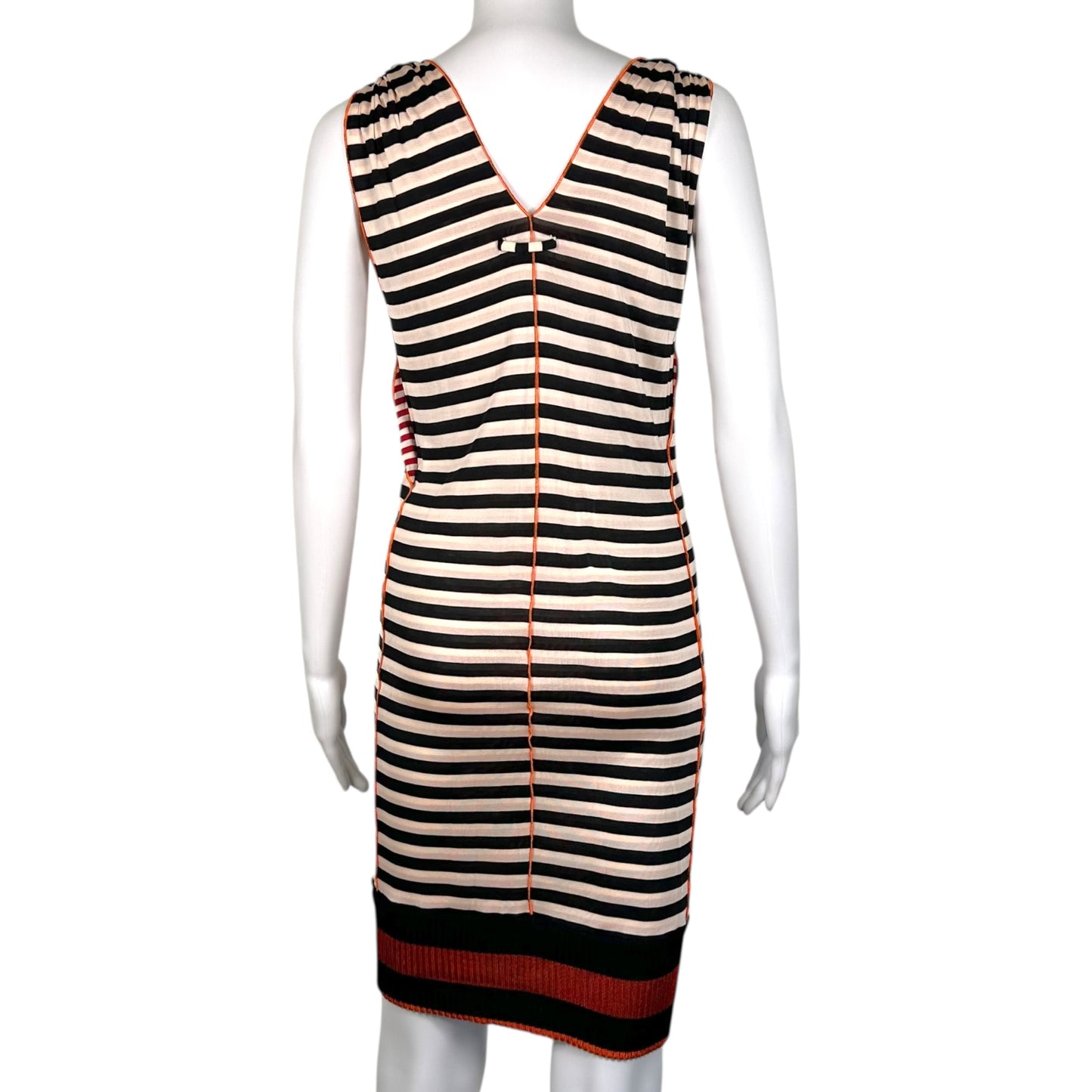 Jean Paul Gaultier Black & White Knit Striped Mini Dress