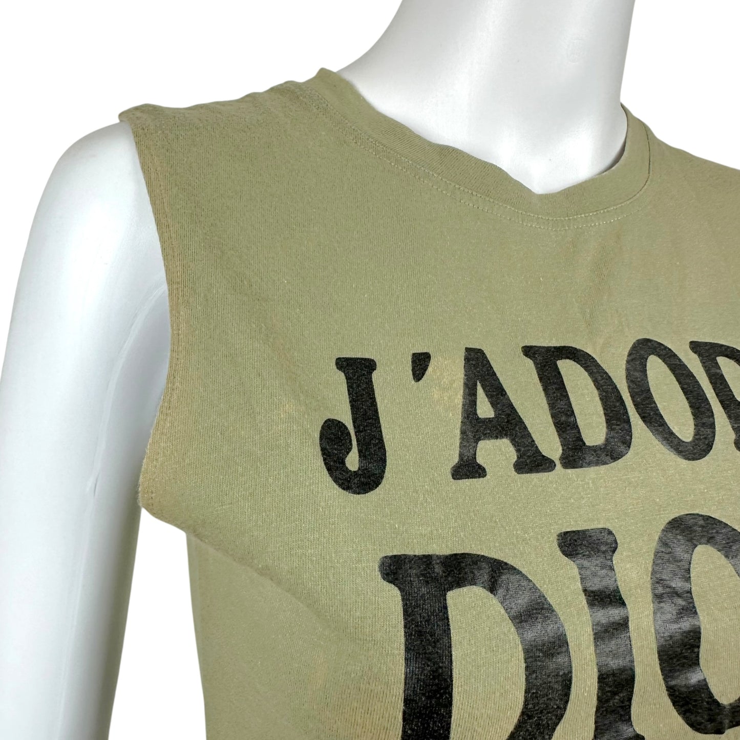 Christian Dior S/S 2003 Khaki Green & Black J'Adore Dior Tank Top