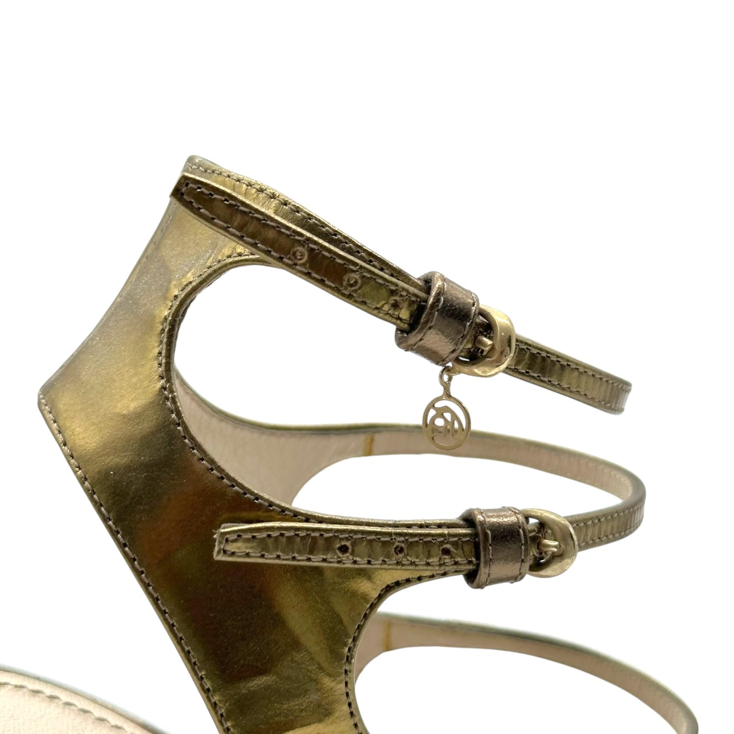 John Galliano Metallic Strappy Platform Heels