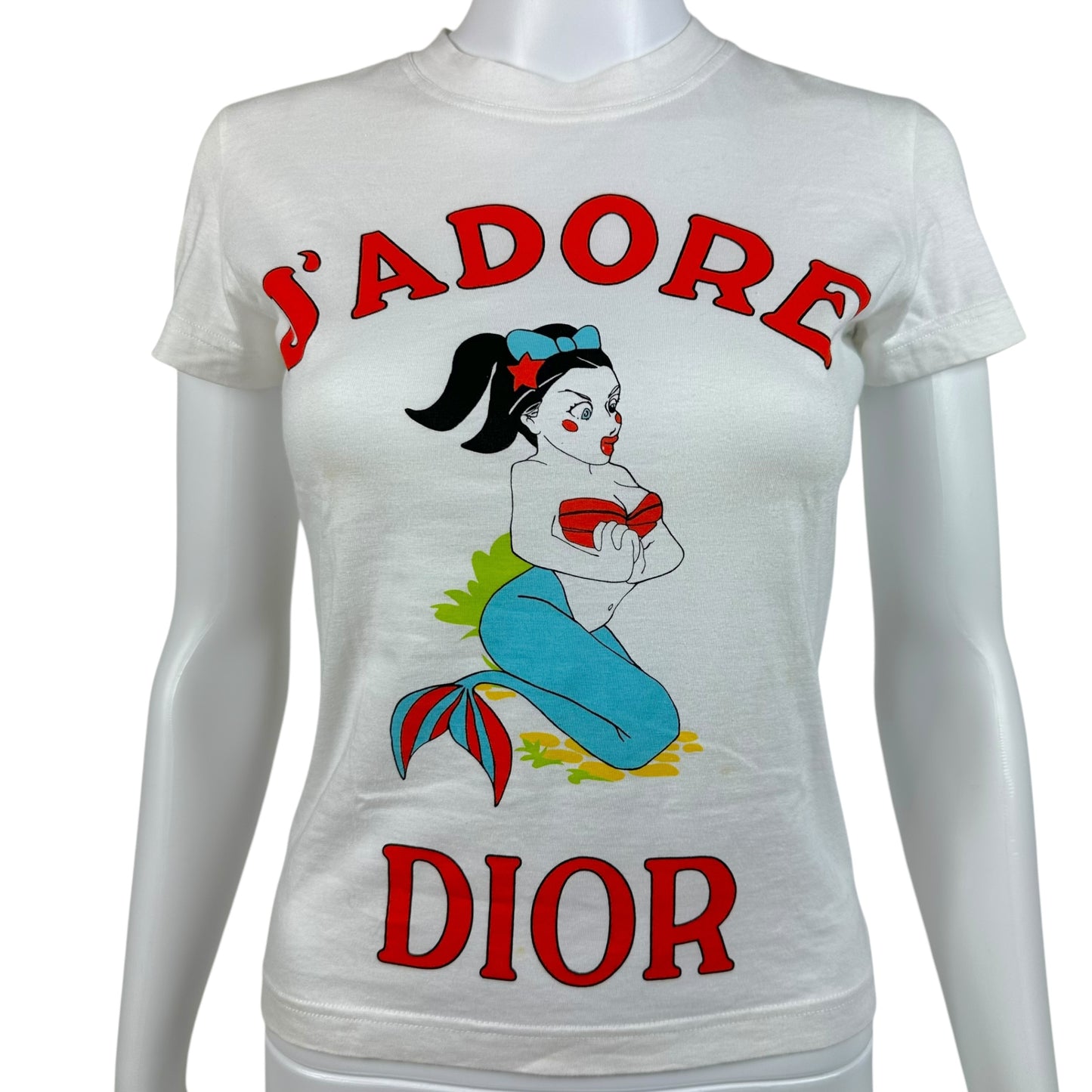 Christian Dior F/W 2002 J'Adore Dior Mermaid T-Shirt White - Outfit Repeater