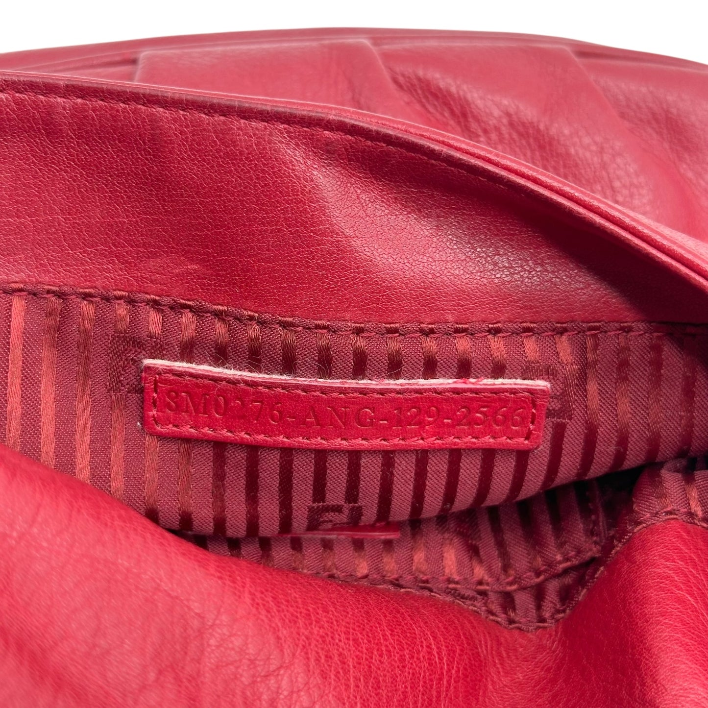 Fendi Gold & Burgundy Leather Crossbody Bag