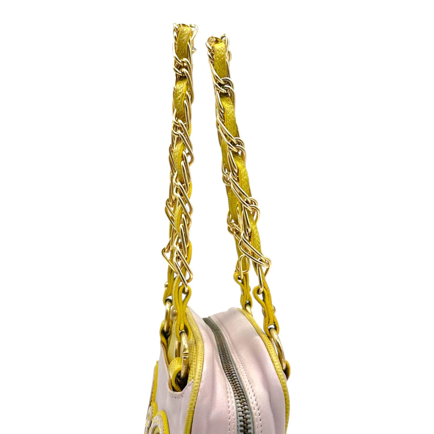D&G Dolce & Gabbana Lavender & Yellow Mini Logo Bowler Bag