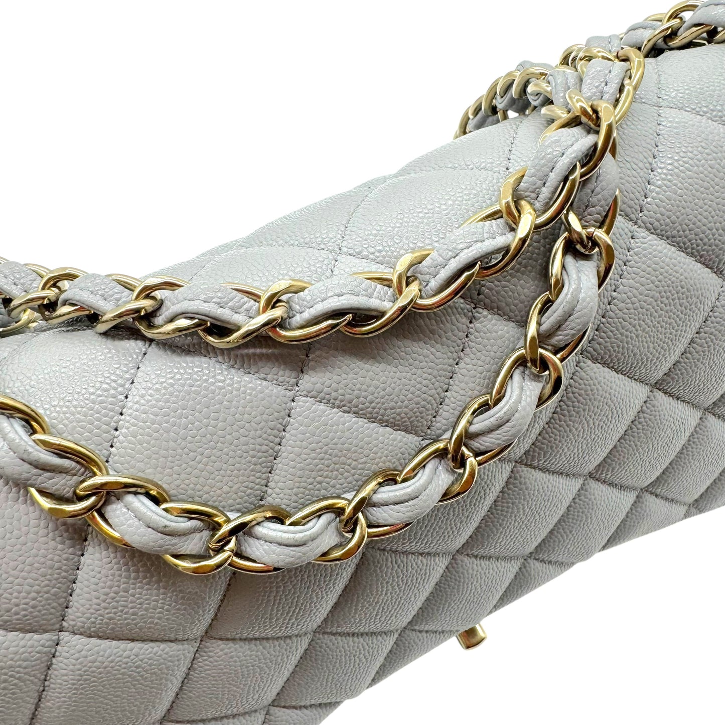 Chanel Gray Caviar Medium Double Flap Bag