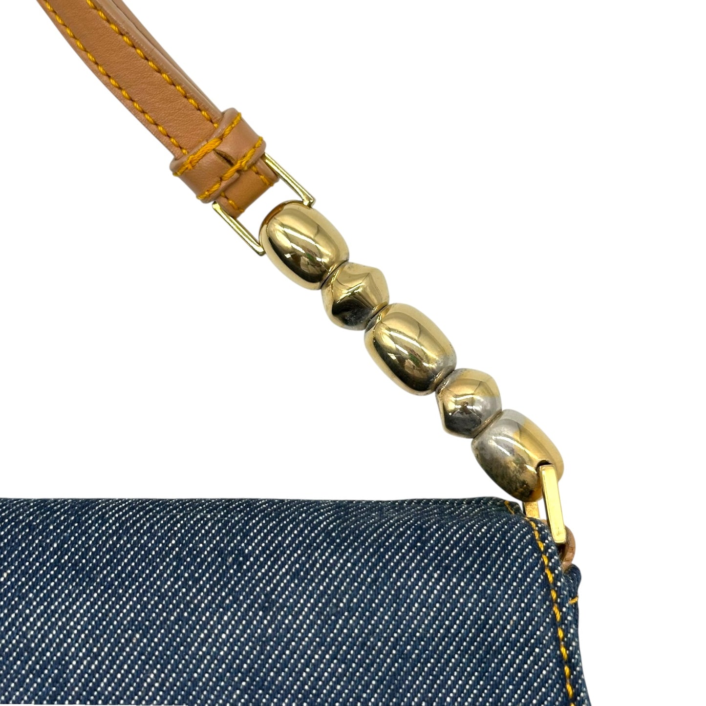 Christian Dior Blue Denim Maris Pearl Shoulder Bag