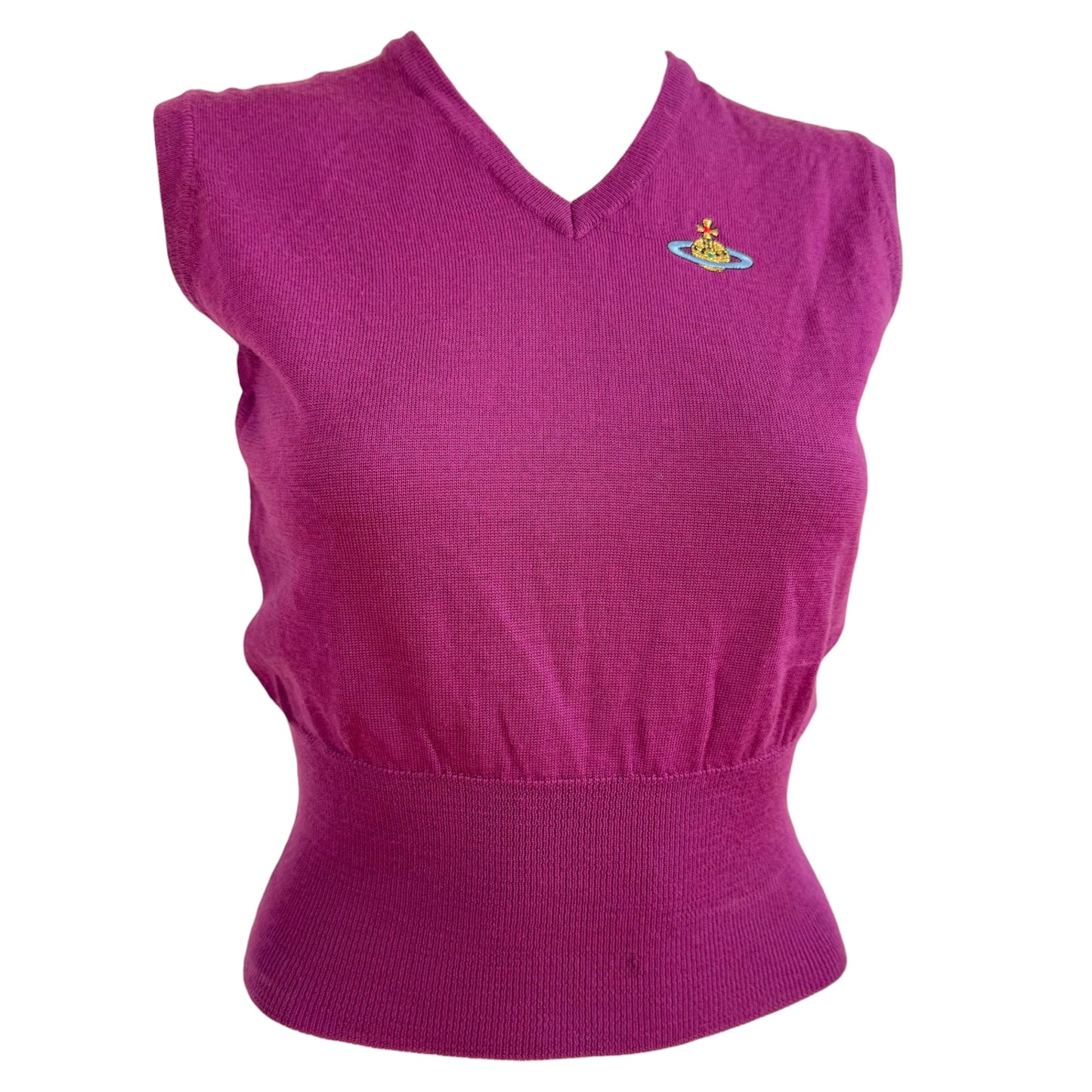 Vivienne Westwood Red Label Purple Knit Orb Logo Vest Tank Top