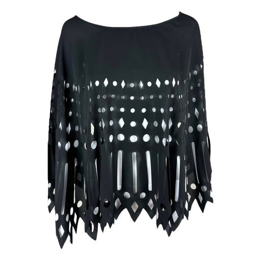 Gianfranco Ferre Black Cut-Out Poncho Top