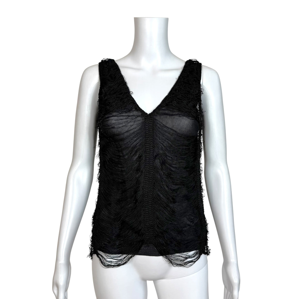 Jean Paul Gaultier Black Scalloped Fringe Top