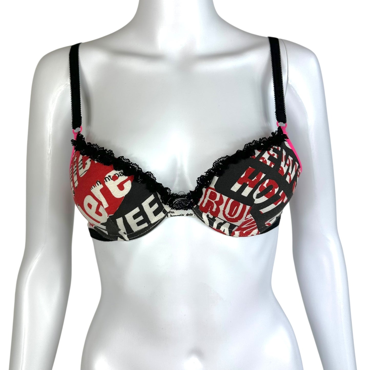 D&G Dolce & Gabbana Newsprint Bra
