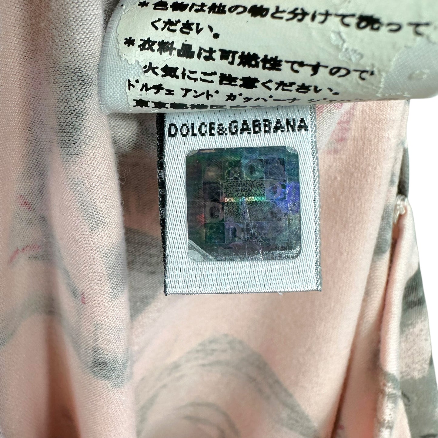 D&G Dolce & Gabbana Pink Pin-Up Print Graphic T-Shirt