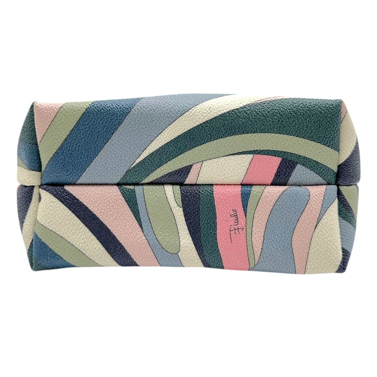 Emilio Pucci Pink & Gray Printed Coated Canvas Pochette Bag