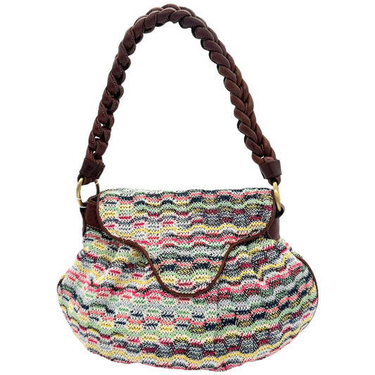 Missoni Multicolor Knit Braided Strap Shoulder Bag