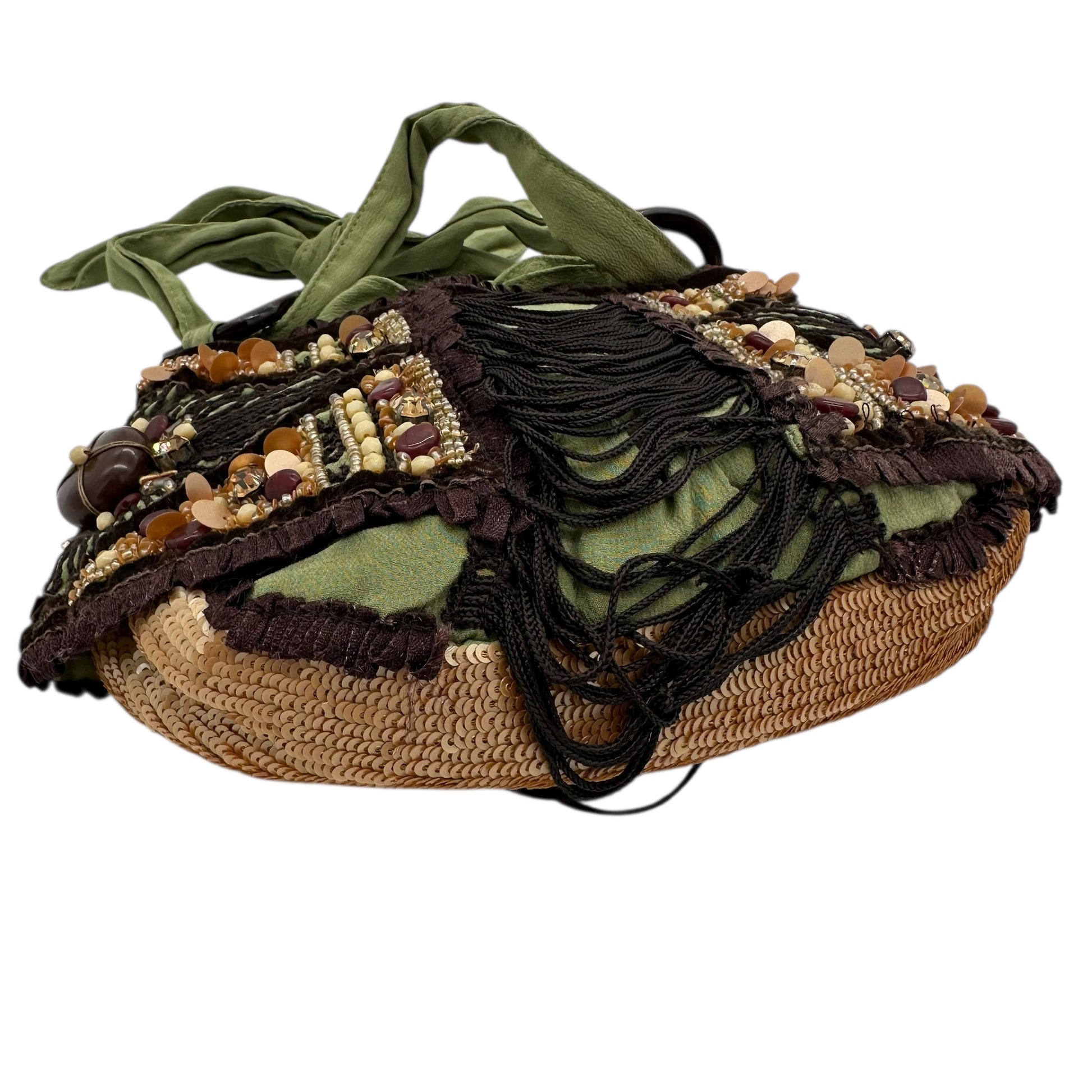 Jamin Puech Brown & Green Beaded Shoulder Bag - Outfit Repeater