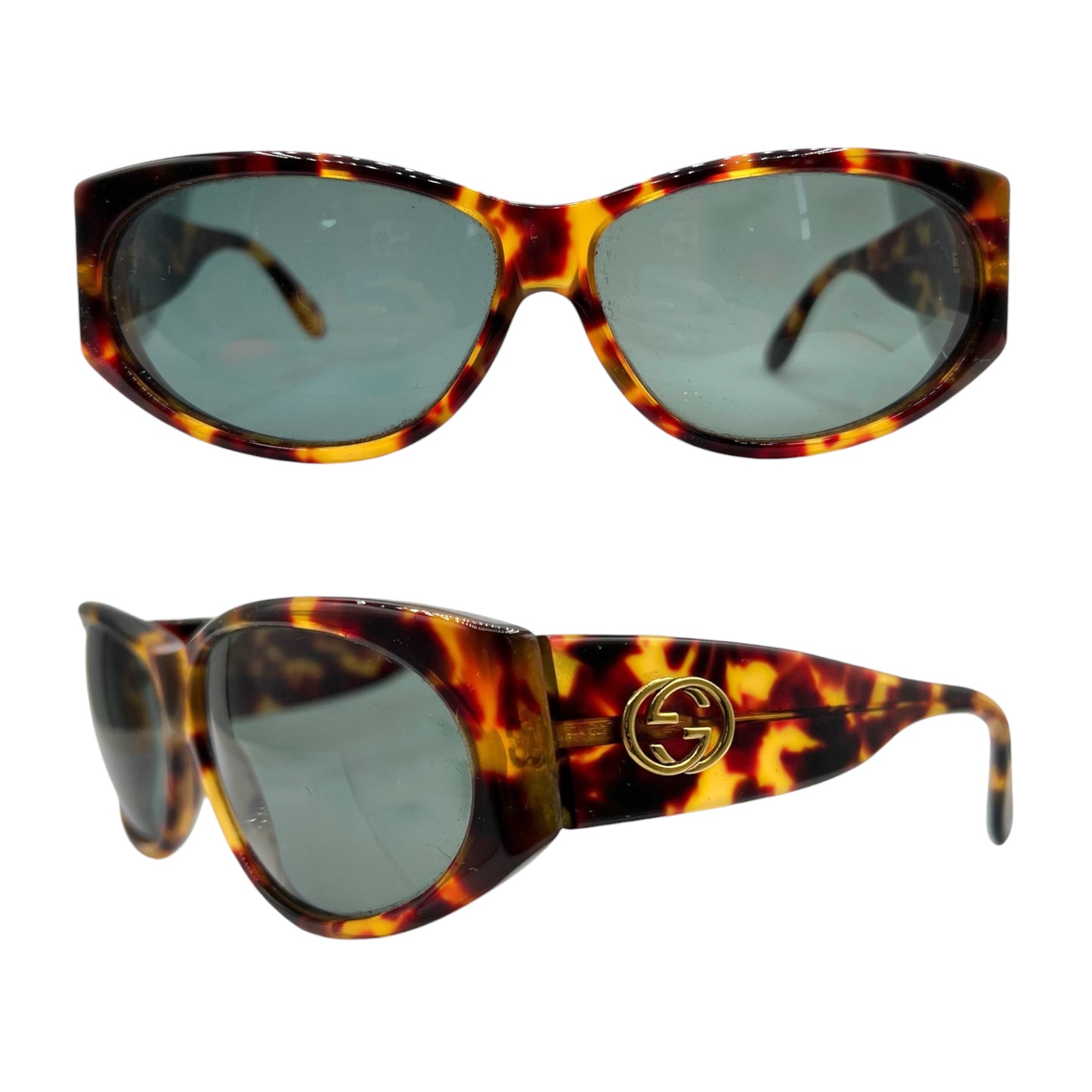 Gucci 2151 Tortoise & Gold Oval Sunglasses