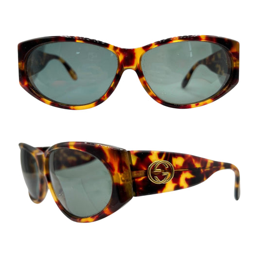Gucci 2151 Tortoise & Gold Oval Sunglasses