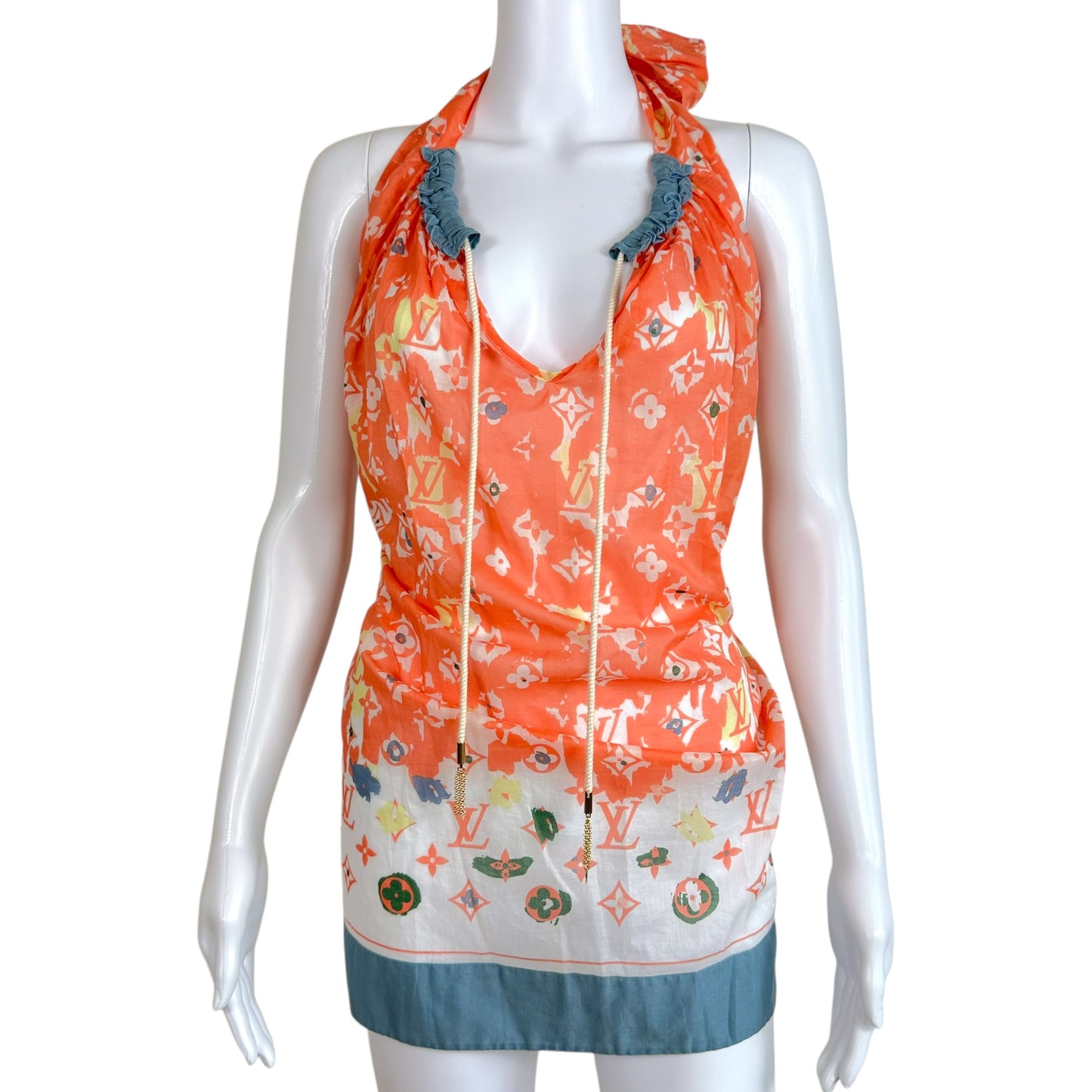 Louis Vuitton Coral Monogram Print Halter Mini Dress - Outfit Repeater