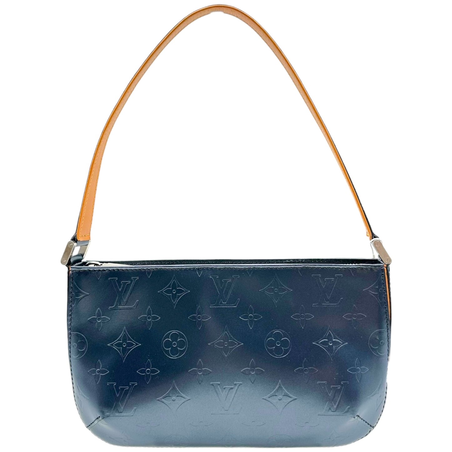 Louis Vuitton Pochette Bag Blue Gray Embossed Monogram