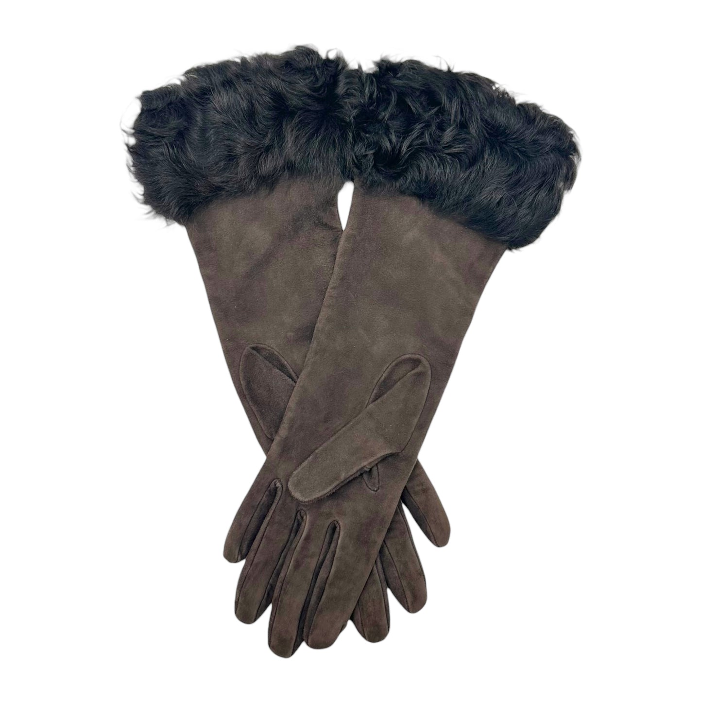 Dolce & Gabbana Brown Shearling Gloves NEW