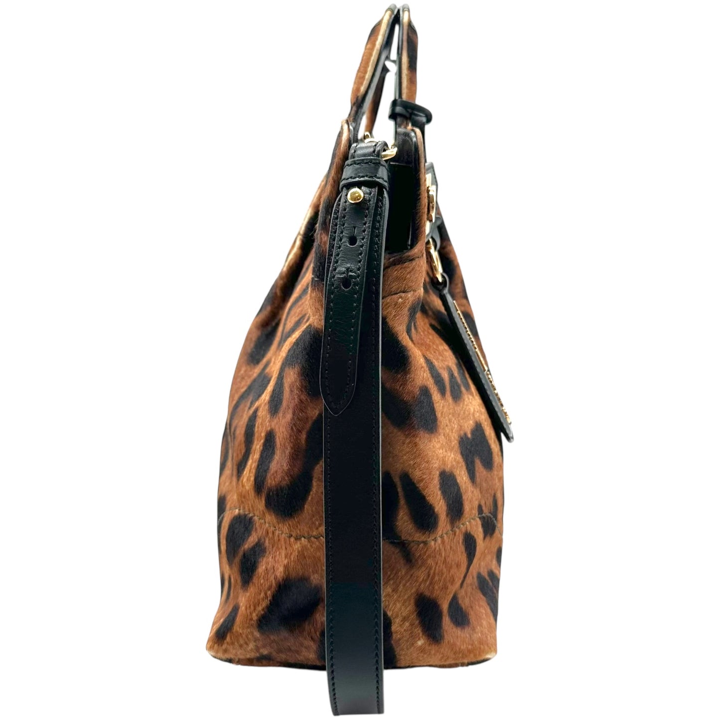 Salvatore Ferragamo Leopard Print Ponyhair 2-Way Bag