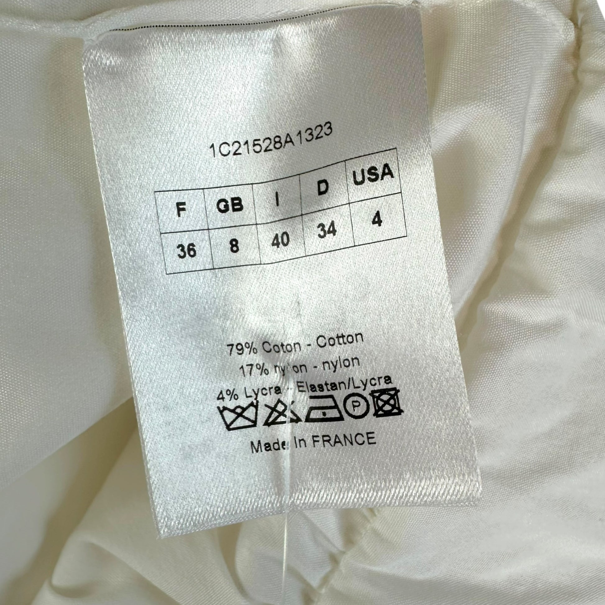 Christian Dior White Cinch Waist Tie Neck Blouse