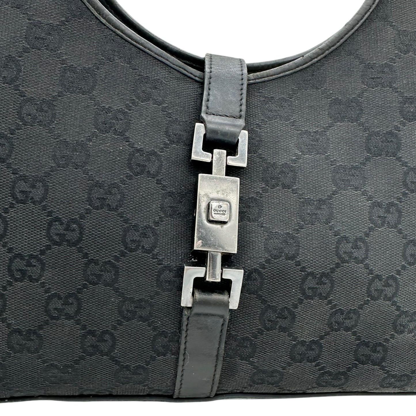 Gucci Black Monogram Canvas Jackie Bag