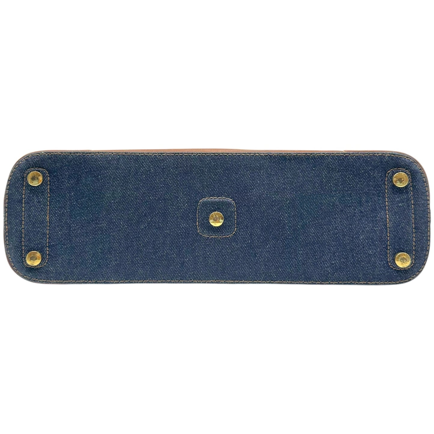 Christian Dior Denim Brown Leather Handbag