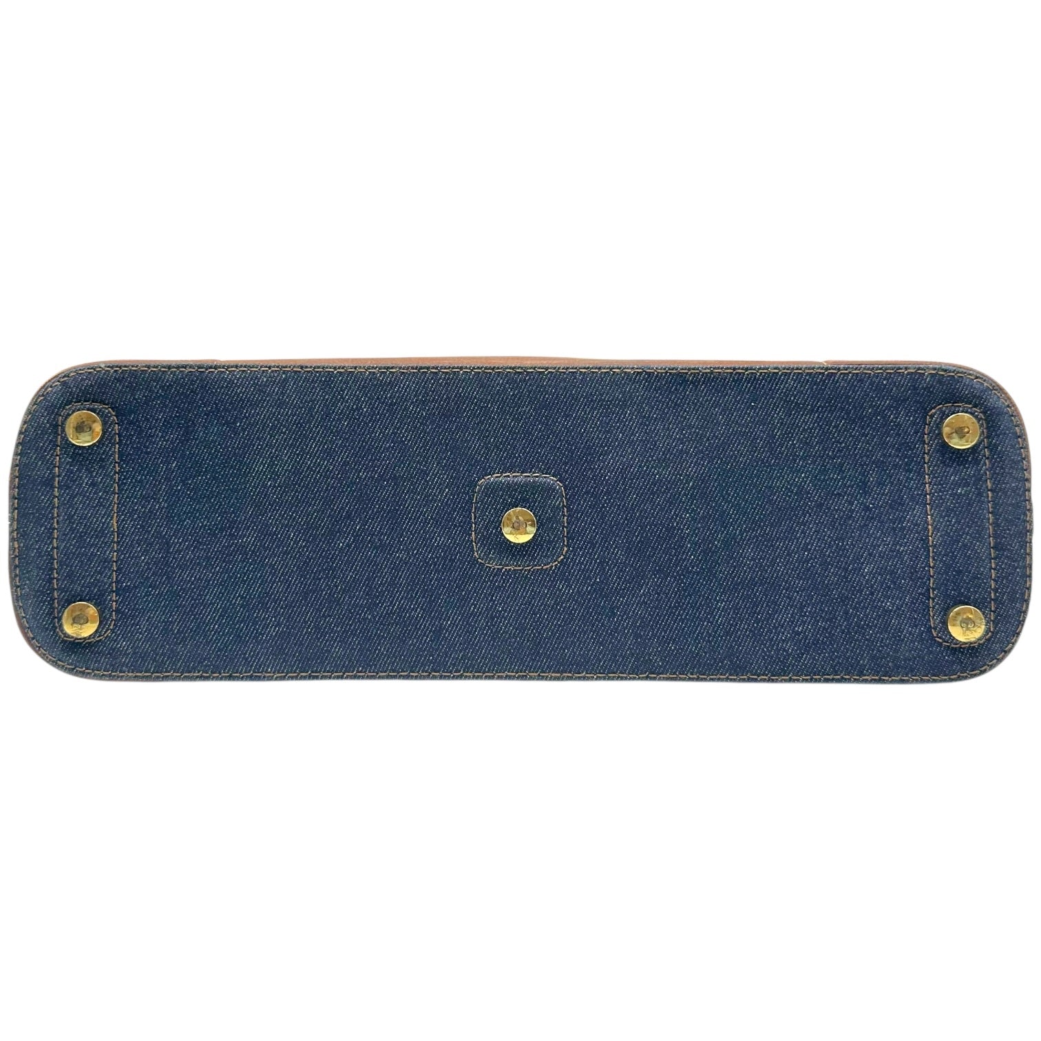 Christian Dior Denim Brown Leather Handbag
