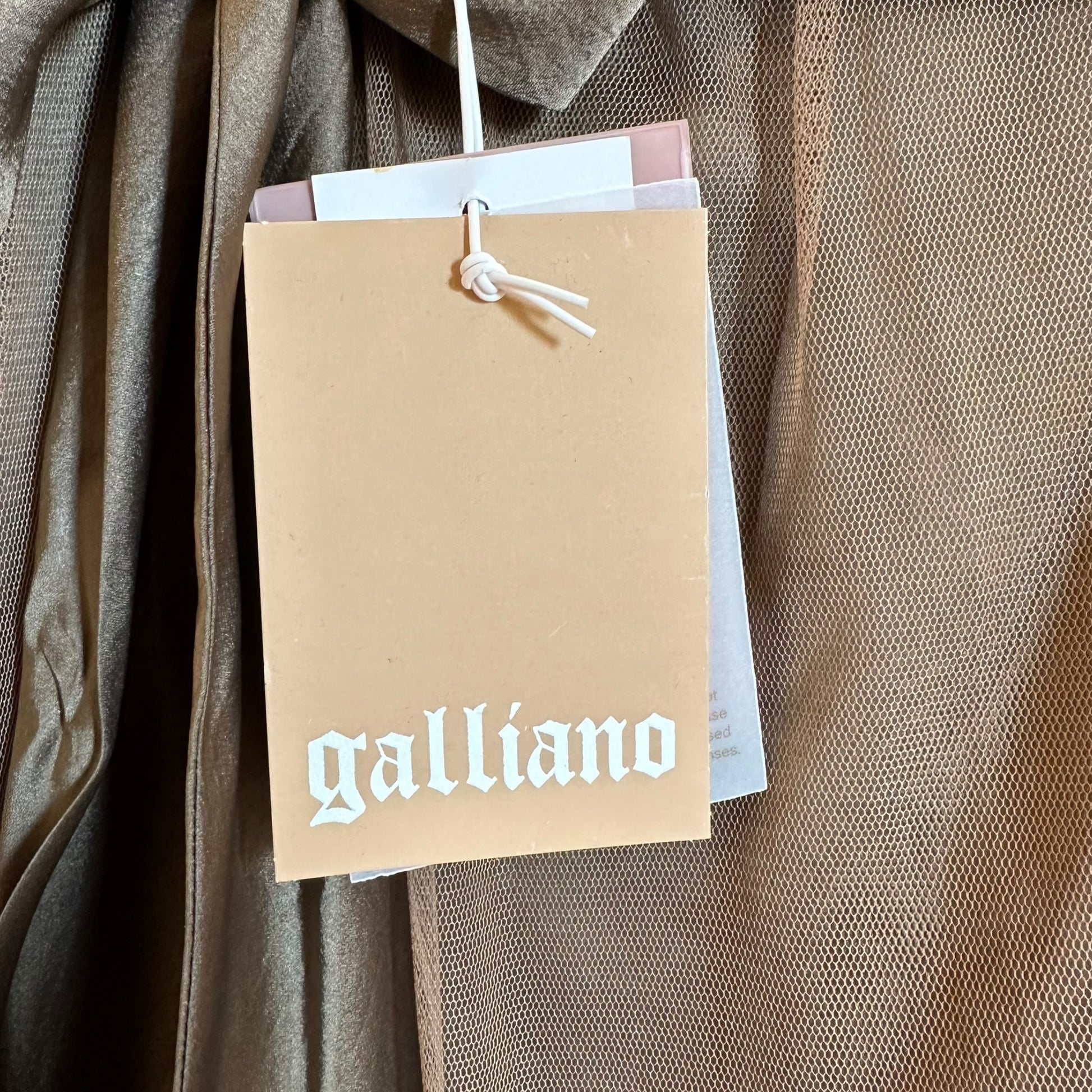 Galliano Mini Dress Khaki Green Silk Tulle Floral Beaded