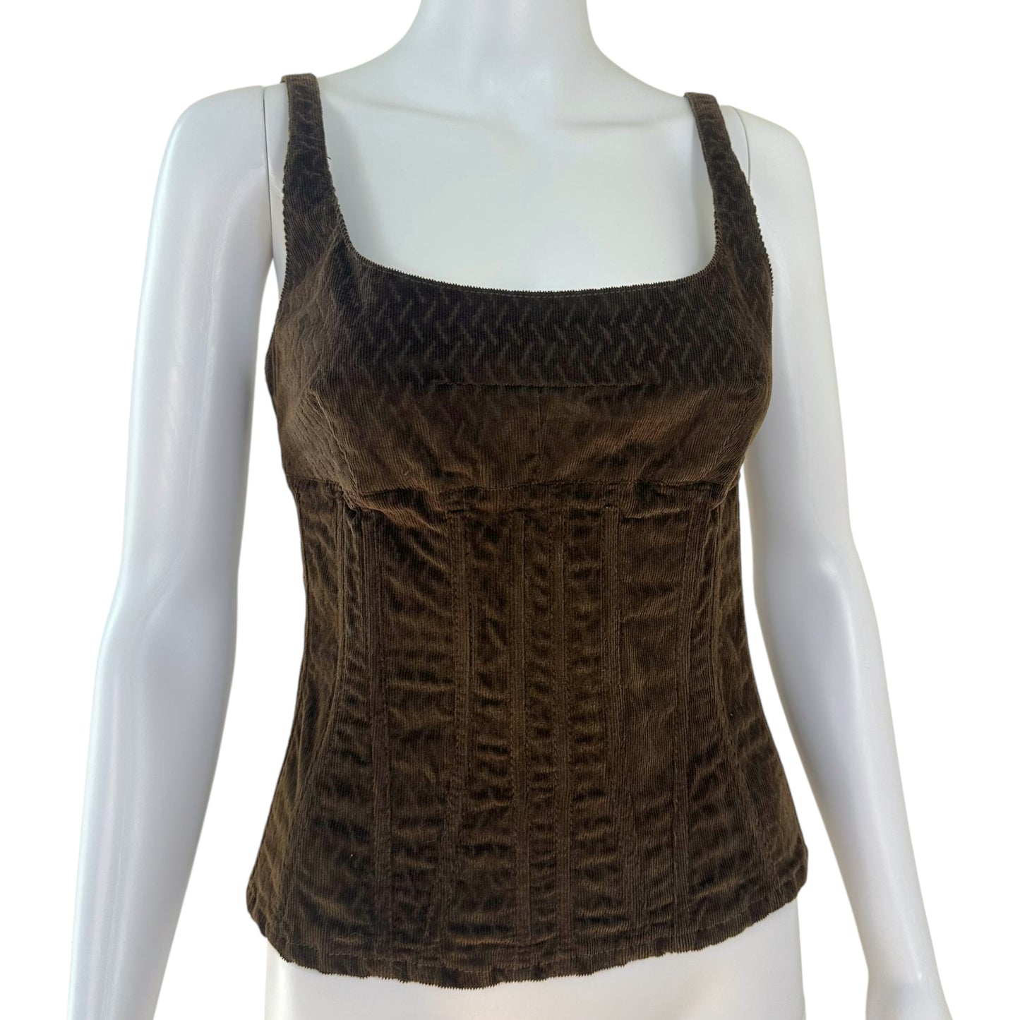 D&G Dolce & Gabbana Brown Corduroy Corset Top - Outfit Repeater