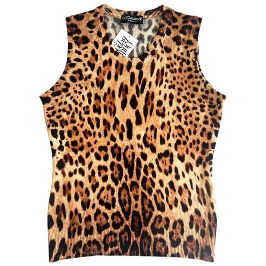 Dolce & Gabbana Leopard Print Knit Tank