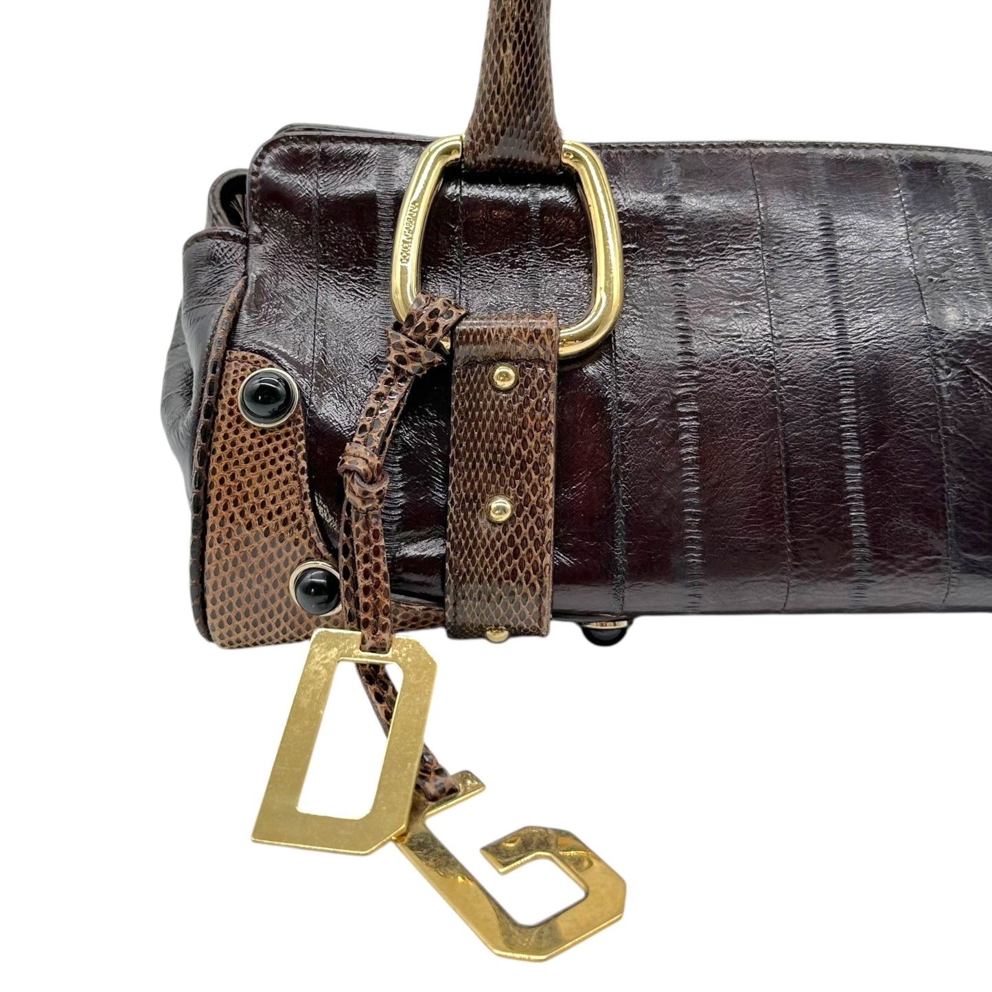 Dolce & Gabbana Brown Eel Skin & Snakeskin East-West Bag