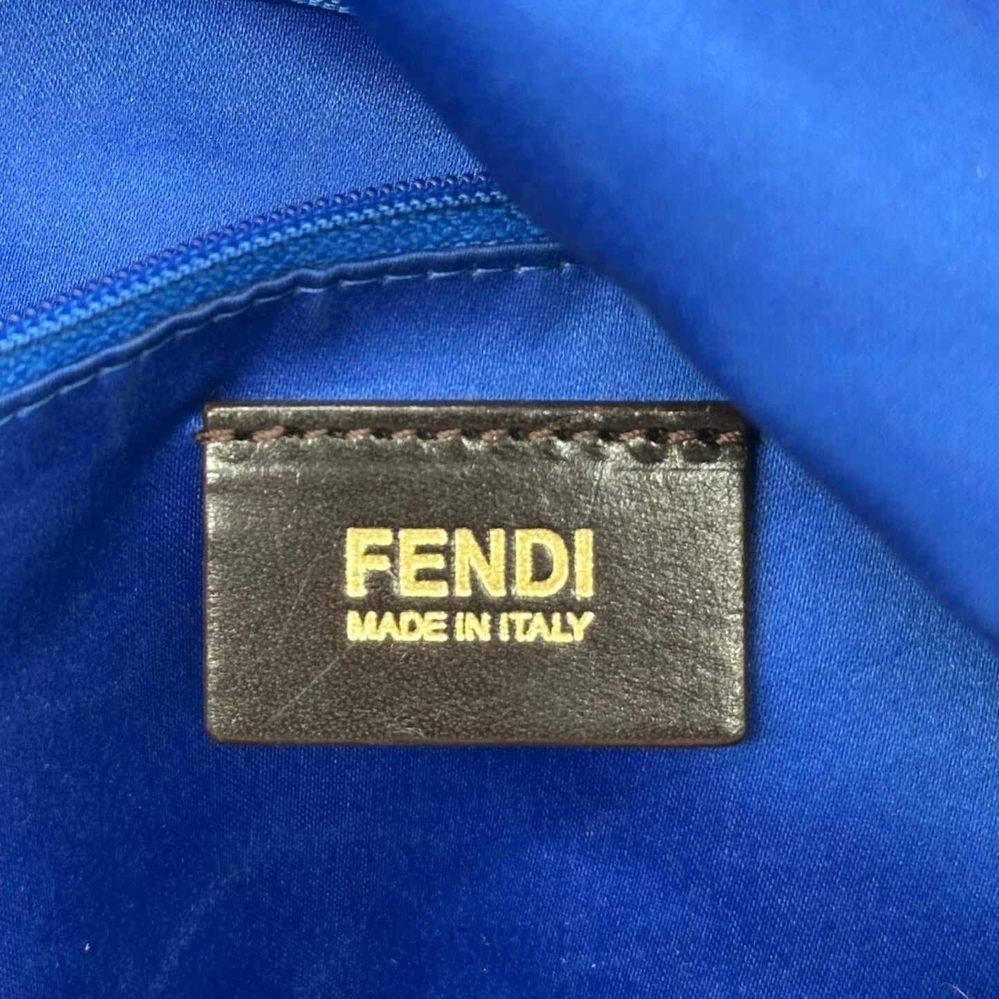 Fendi Blue Leather Large Mama Baguette Bag