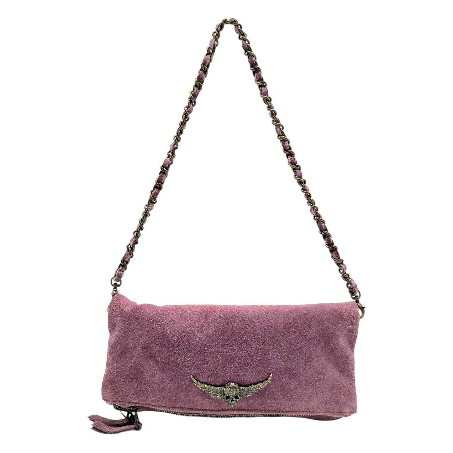 Zadig & Voltaire Purple Suede 2-Way Clutch Bag