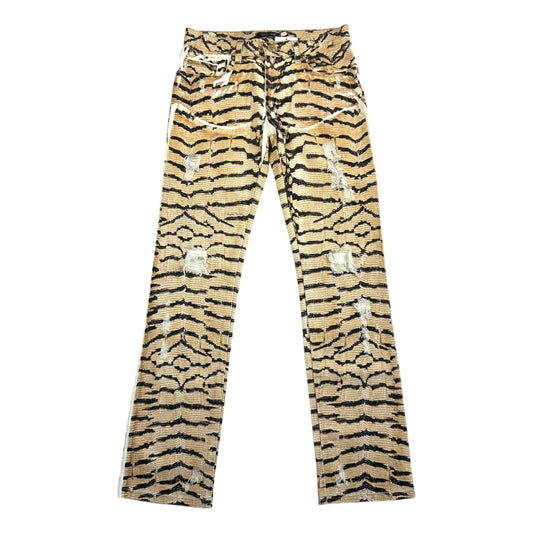 Roberto Cavalli Distressed Leopard Print Jeans