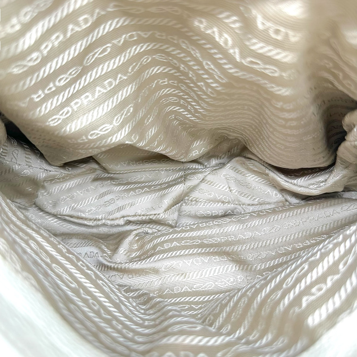 Prada White Leather Medium Swing Shoulder Bag