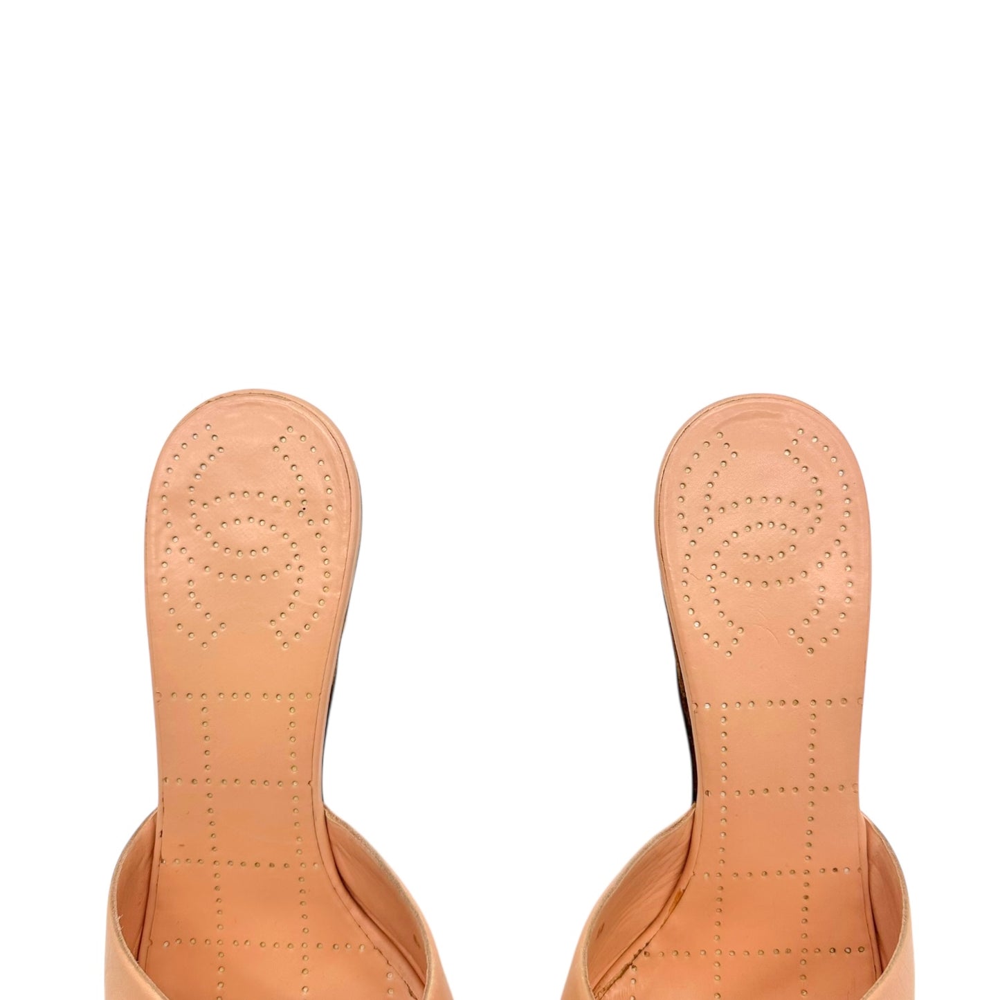 Chanel Light Pink Safety Pin Mule Heels