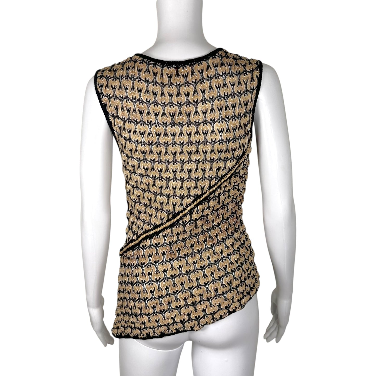 Missoni Black & Beige Knit Asymmetrical Top & Skirt Set