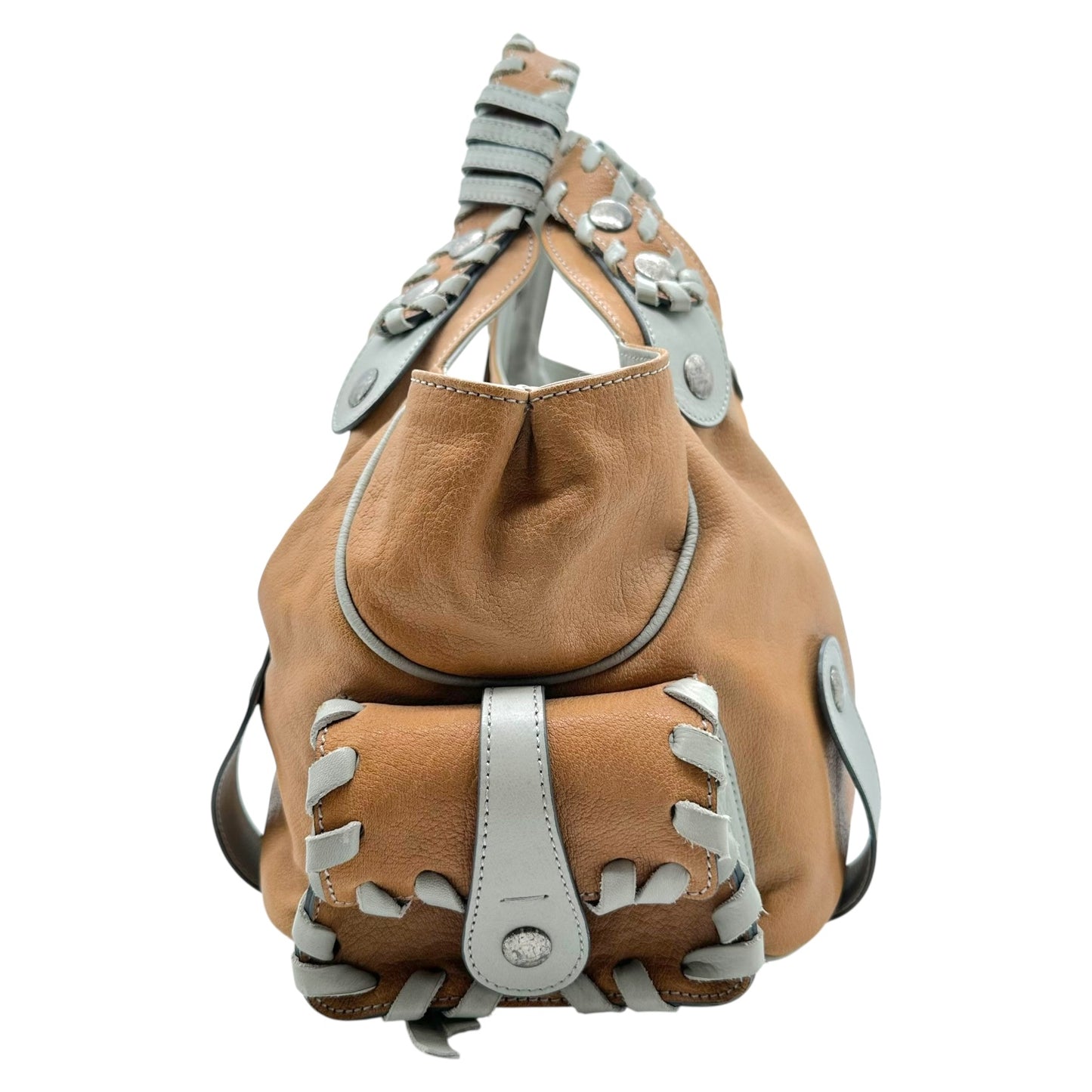 Chloe Tan & Light Blue Silverado Hobo Bag
