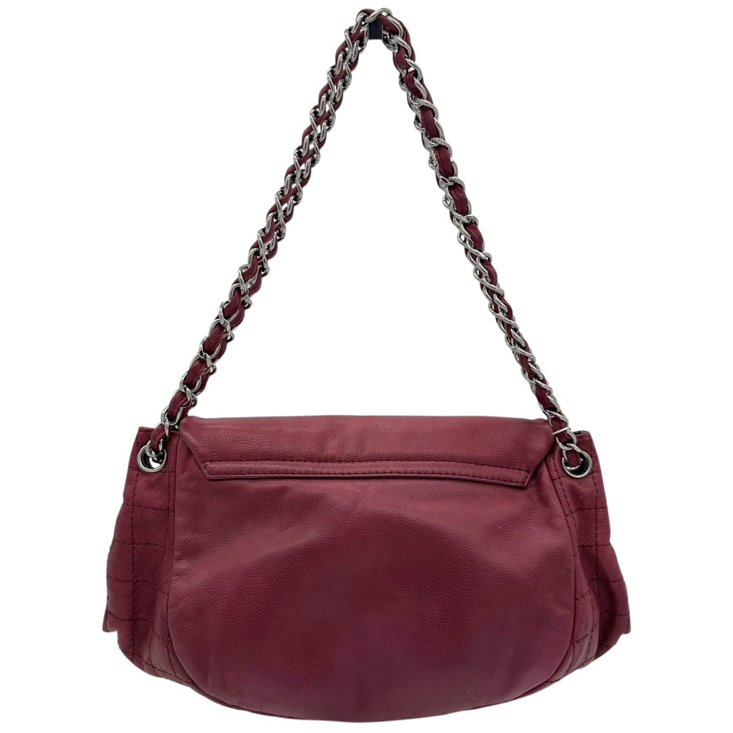 Chanel Burgundy Leather Big Logo Shoulder Bag