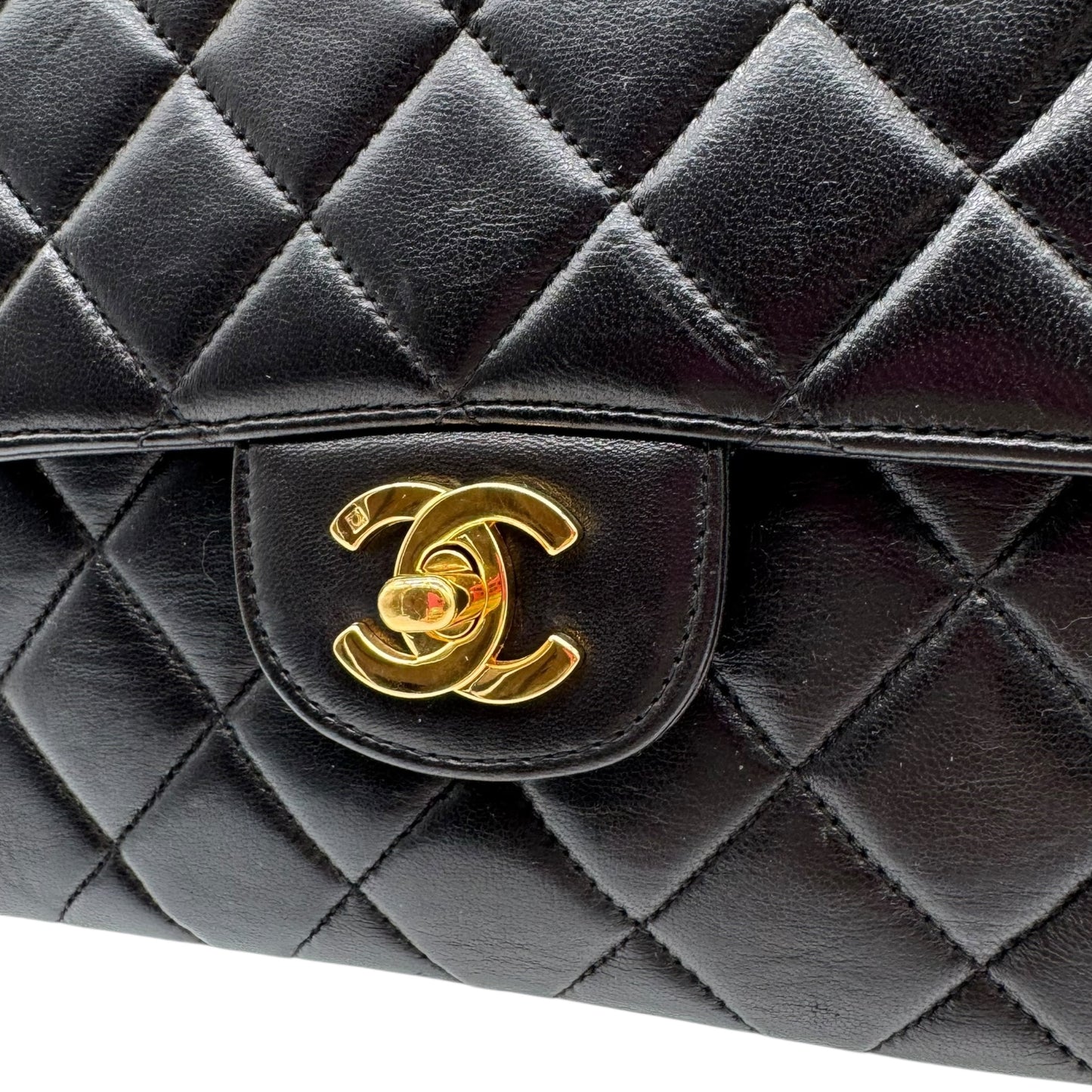 Chanel Black Matelasse Lambskin Medium Double Sided Flap Bag 1996-97 - Outfit Repeater