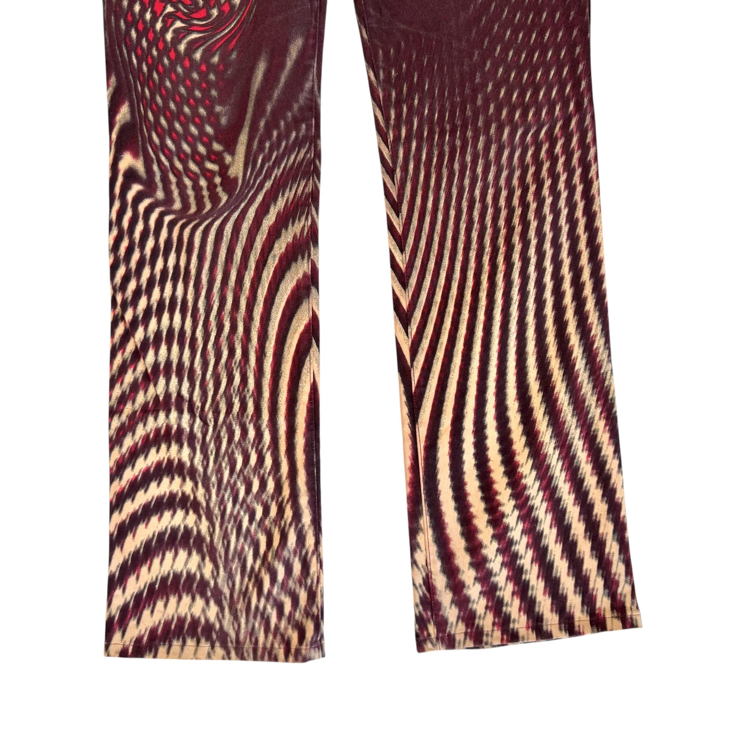 Just Cavalli Roberto Cavalli Burgundy Psychedelic Swirl Print Jeans