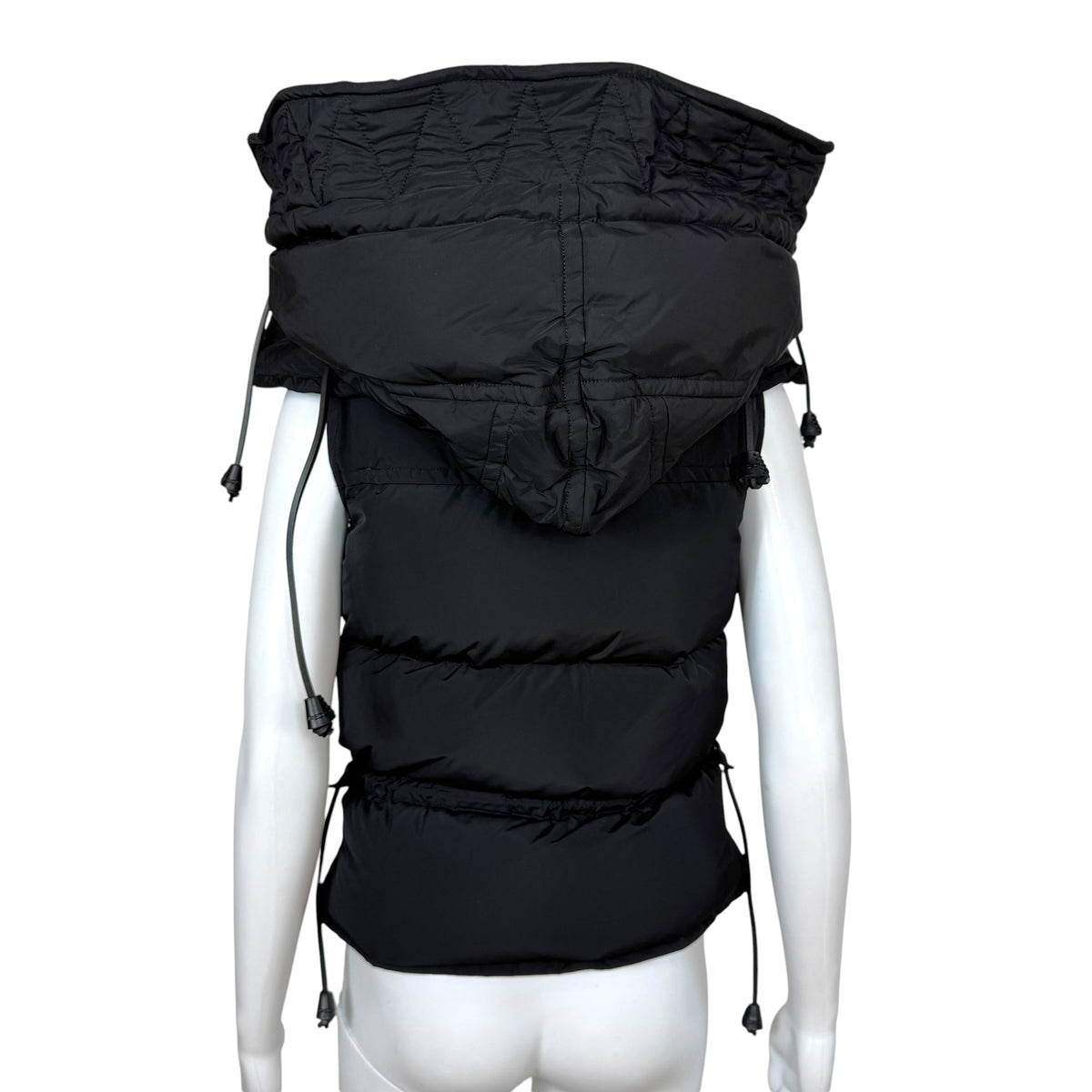 Dsquared2 Black Hooded Down Fill Puffer Vest
