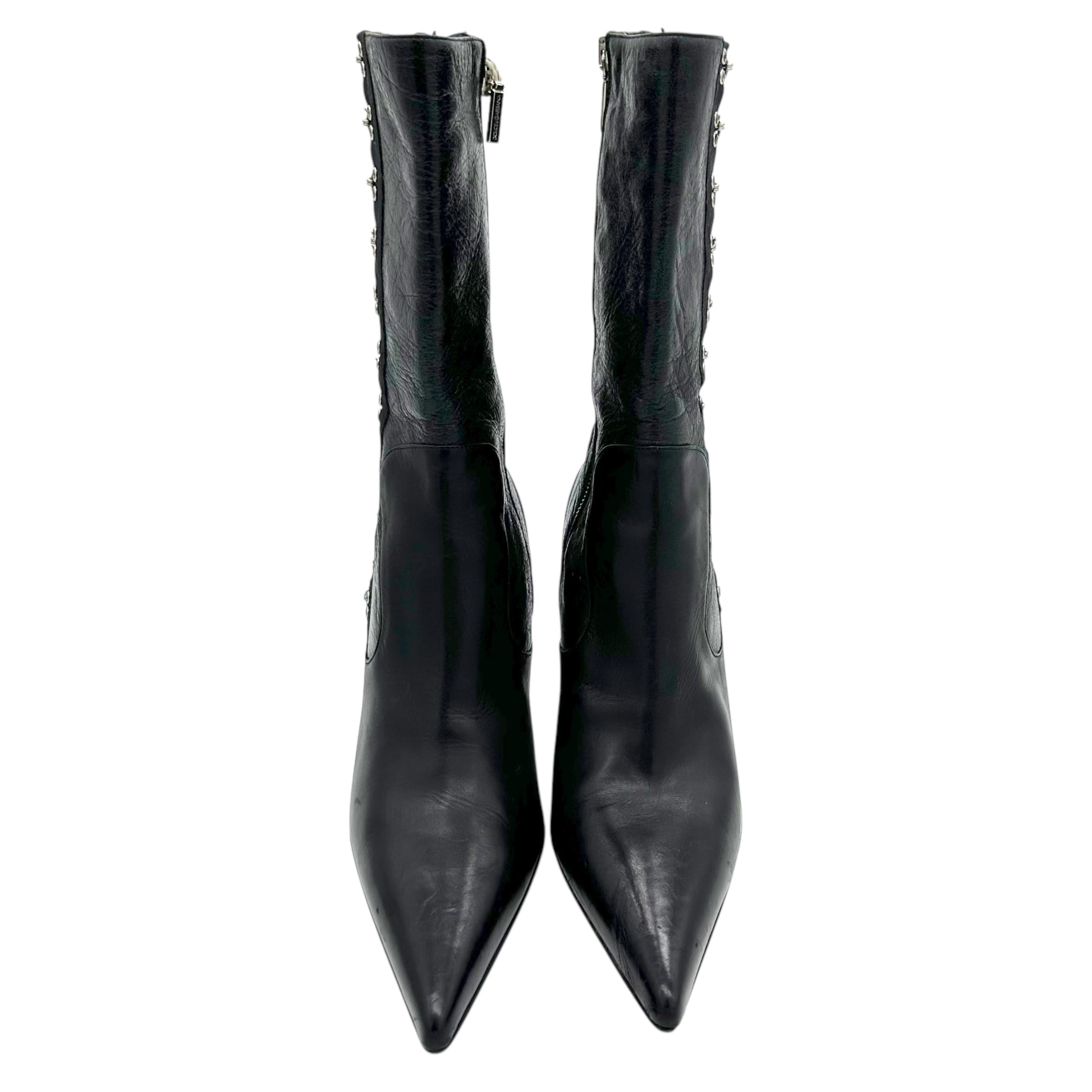 Dolce & Gabbana Black Leather Hook & Eye Boots - Outfit Repeater