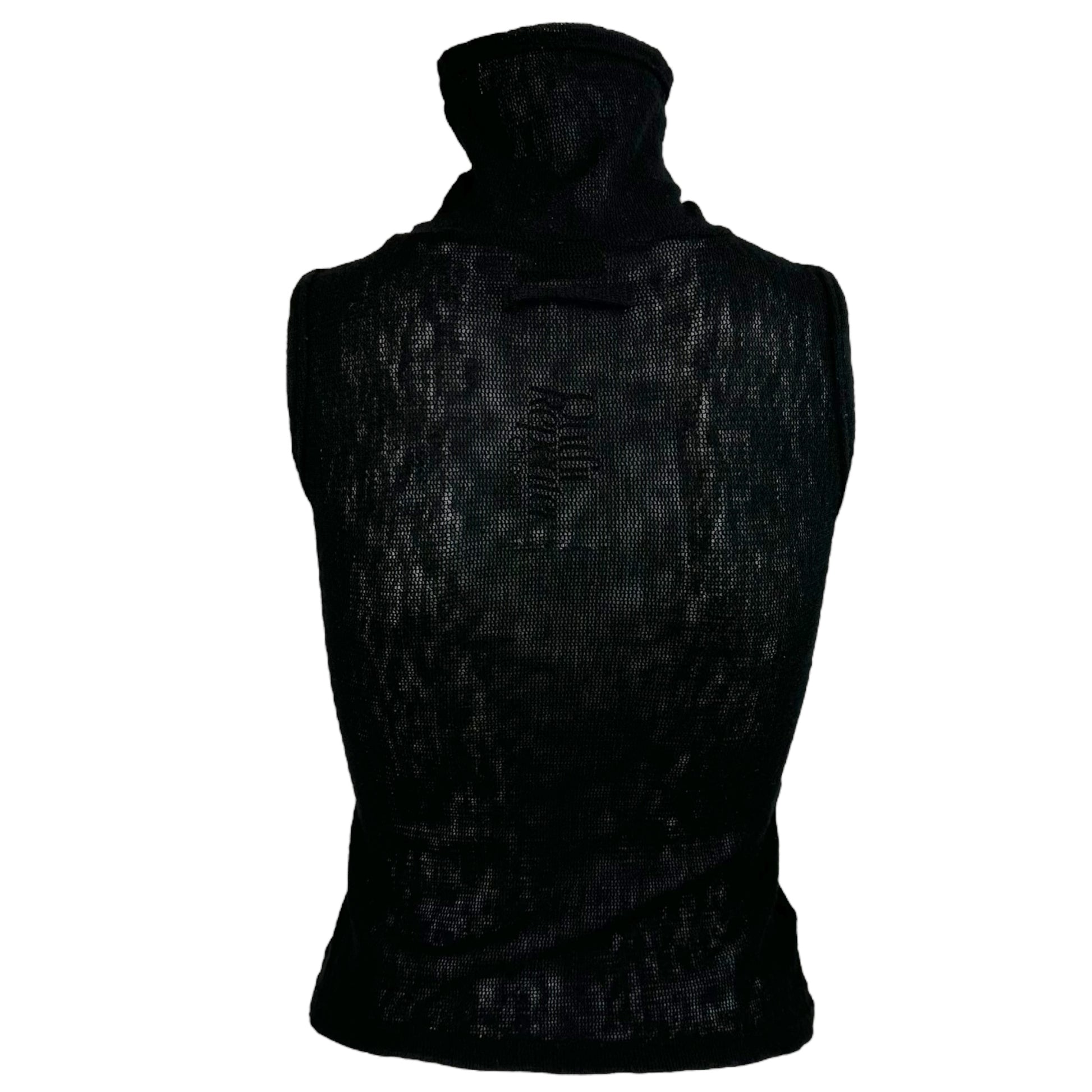 Jean Paul Gaultier Black Semi-Sheer Sleeveless Turtleneck - Outfit Repeater