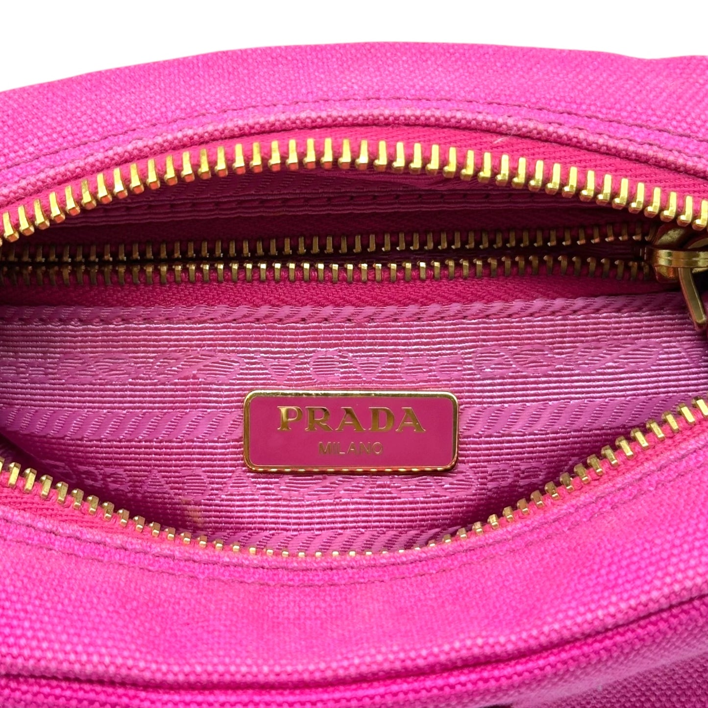 Prada Hot Pink Nylon Cosmetic Pouch