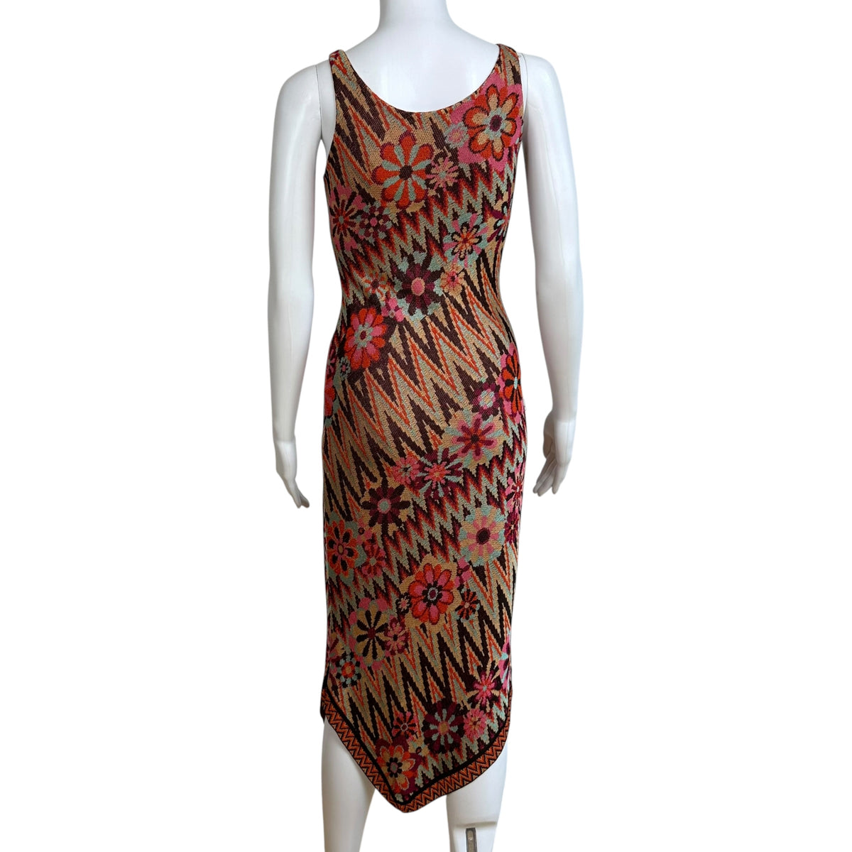 Missoni Multicolor Floral & Chevron Knit Maxi Dress