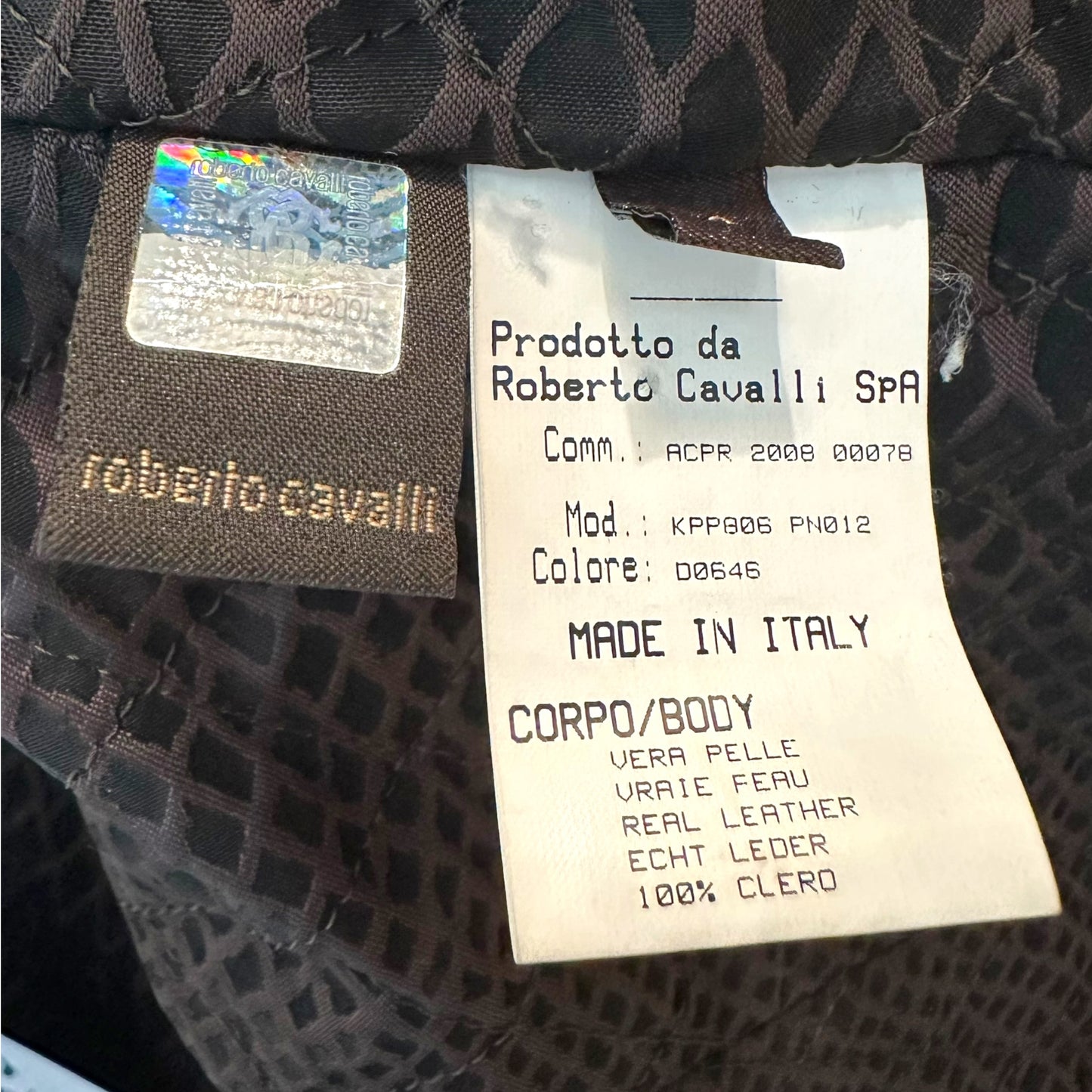 Roberto Cavalli 2008 Bronze Metallic Gradient Leather Jacket