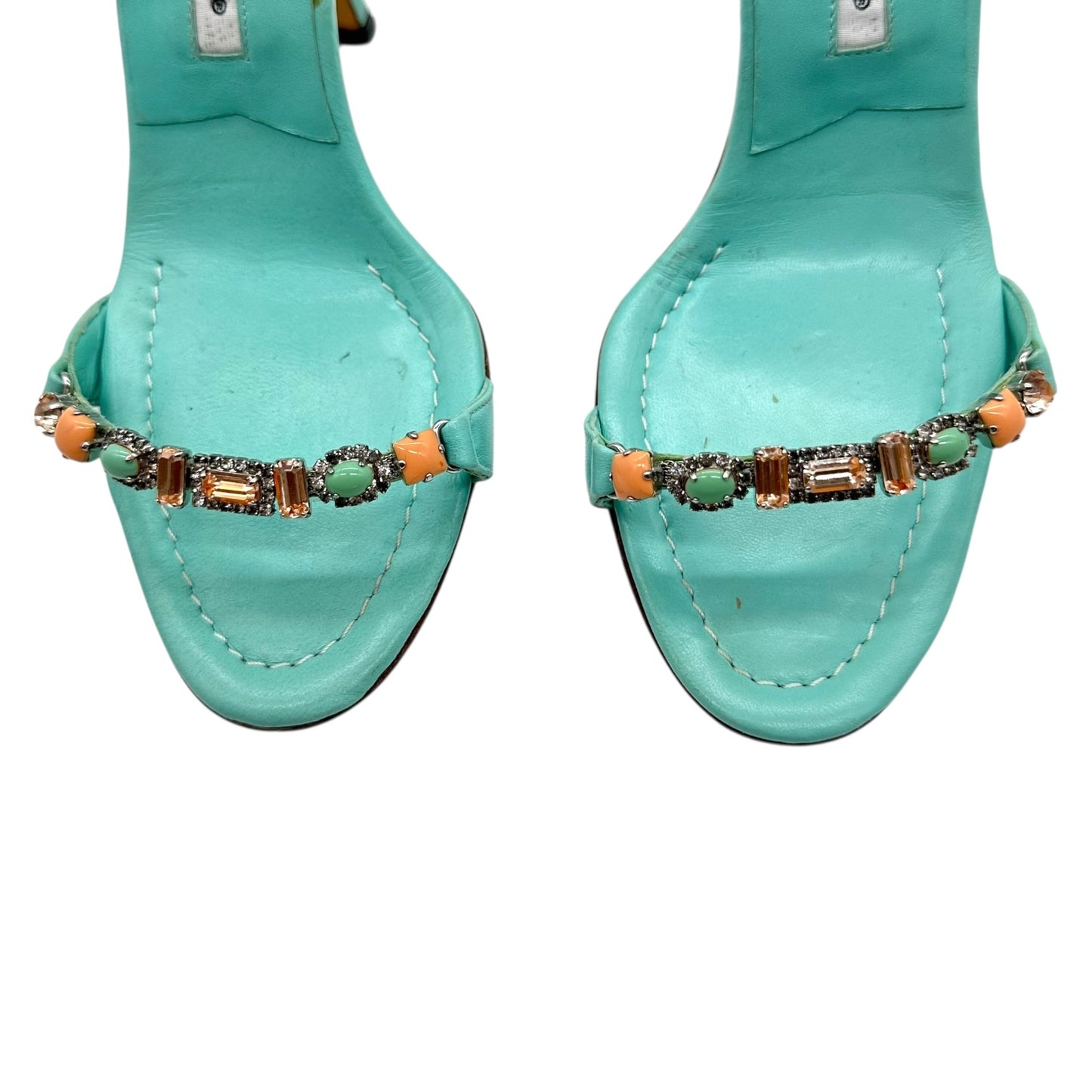 Manolo Blahnik Turquoise Wrap Heels