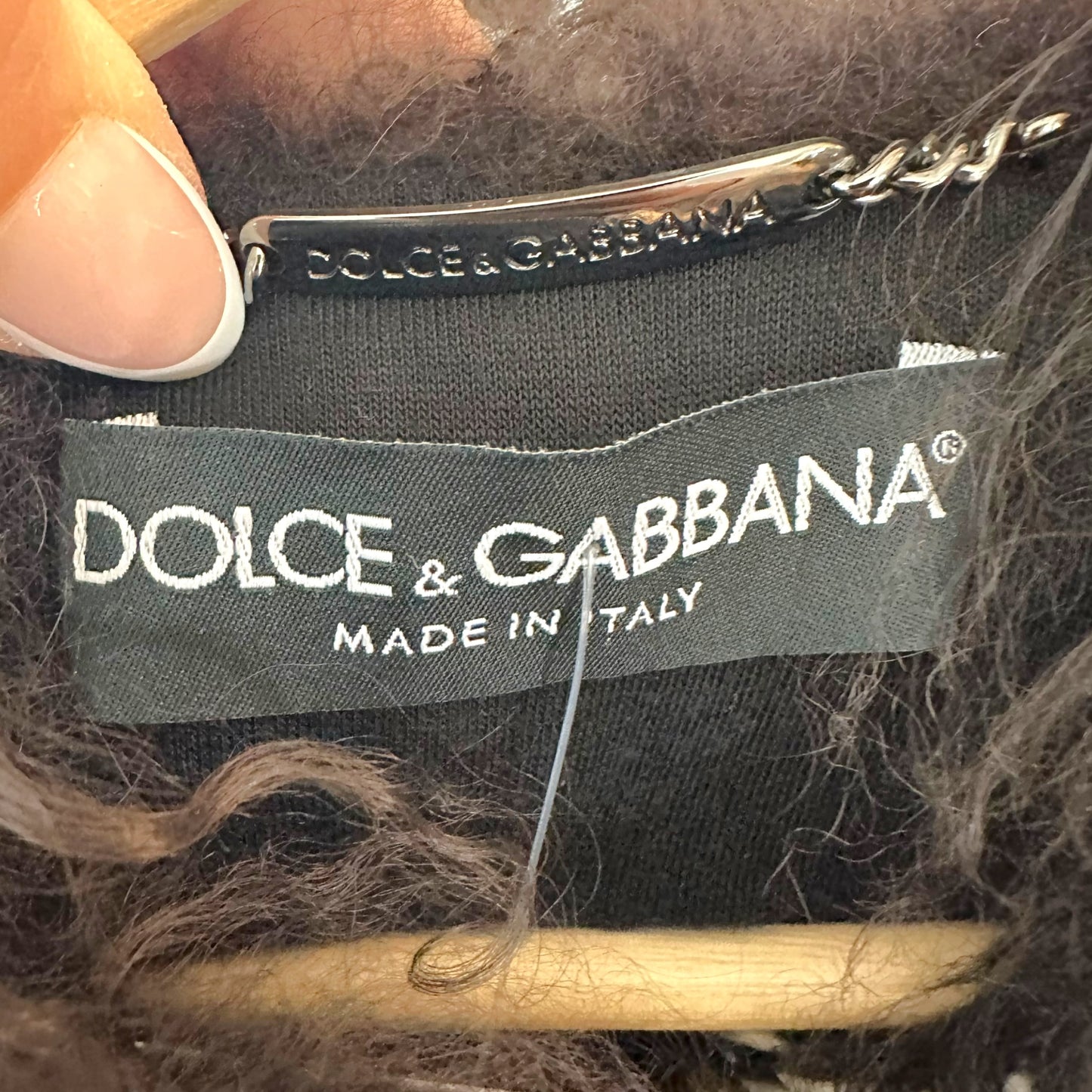 Dolce & Gabbana Brown Multicolor Tweed & Mongolian Lamb Fur Penny Lane Jacket